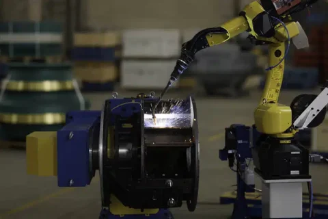 robot arms working on barmac rotor